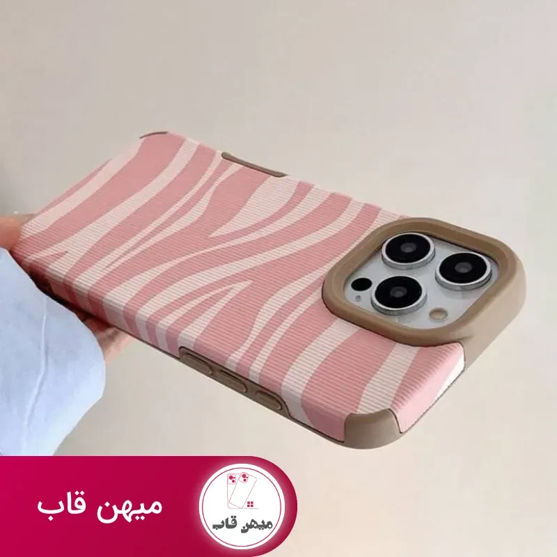 قاب آیفون کبریتی زبرا صورتی