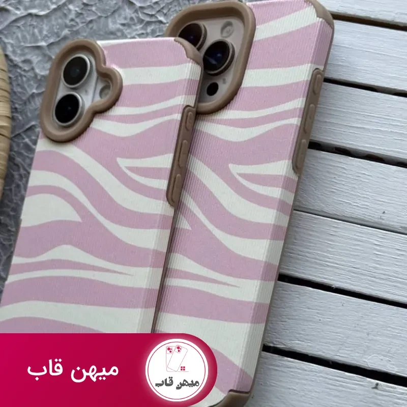 قاب آیفون کبریتی زبرا صورتی
