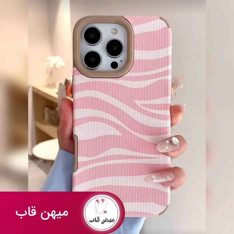 قاب آیفون کبریتی زبرا صورتی