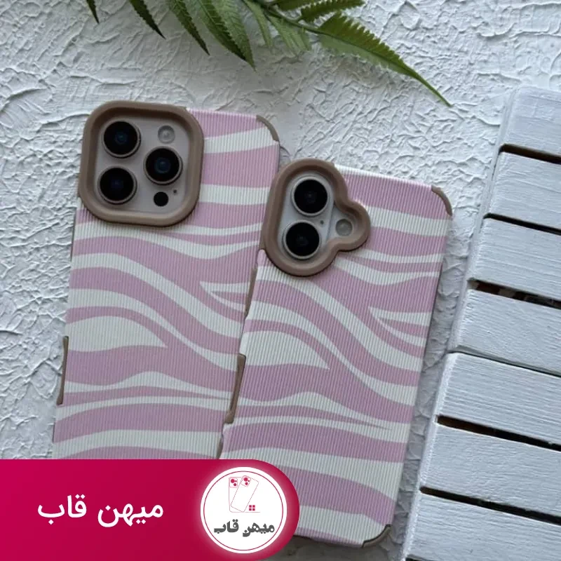 قاب آیفون کبریتی زبرا صورتی