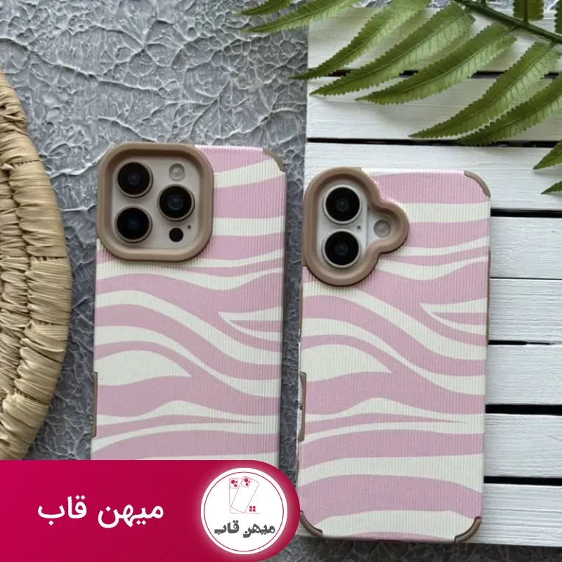 قاب آیفون کبریتی زبرا صورتی