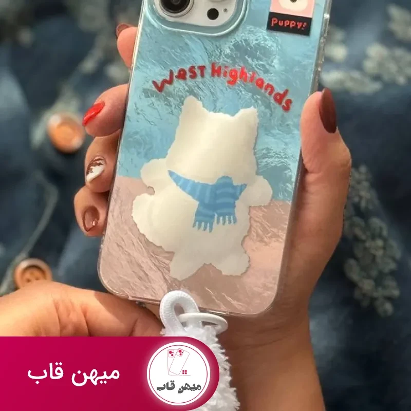 قاب موبایل آیفون پاپی وست هایلند + بند فابریک