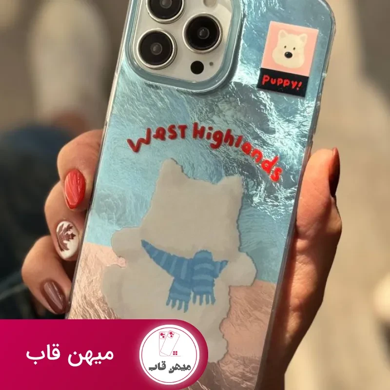 قاب موبایل آیفون پاپی وست هایلند + بند فابریک