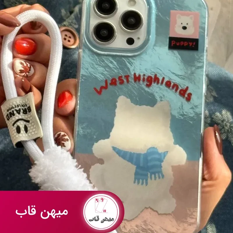 قاب موبایل آیفون پاپی وست هایلند + بند فابریک