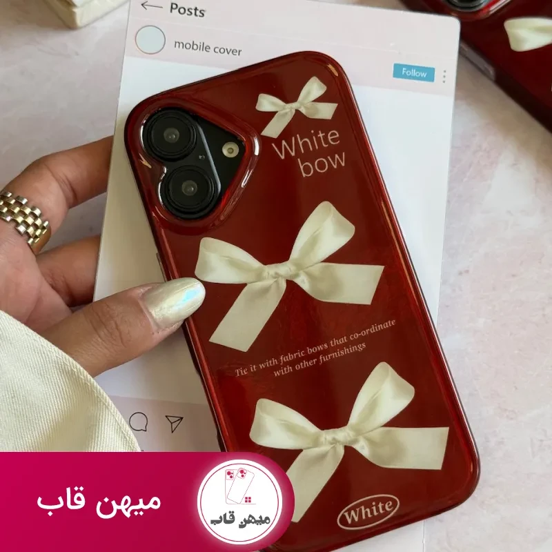 قاب آیفون چری white bow