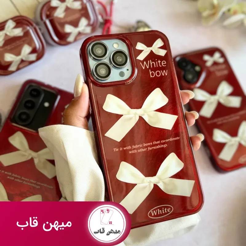 قاب آیفون چری white bow