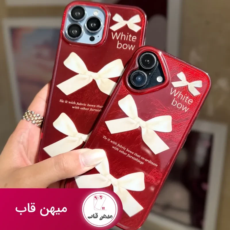 قاب آیفون چری white bow