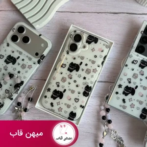 قاب گوشی فانتزی دخترانه گربه قلبی