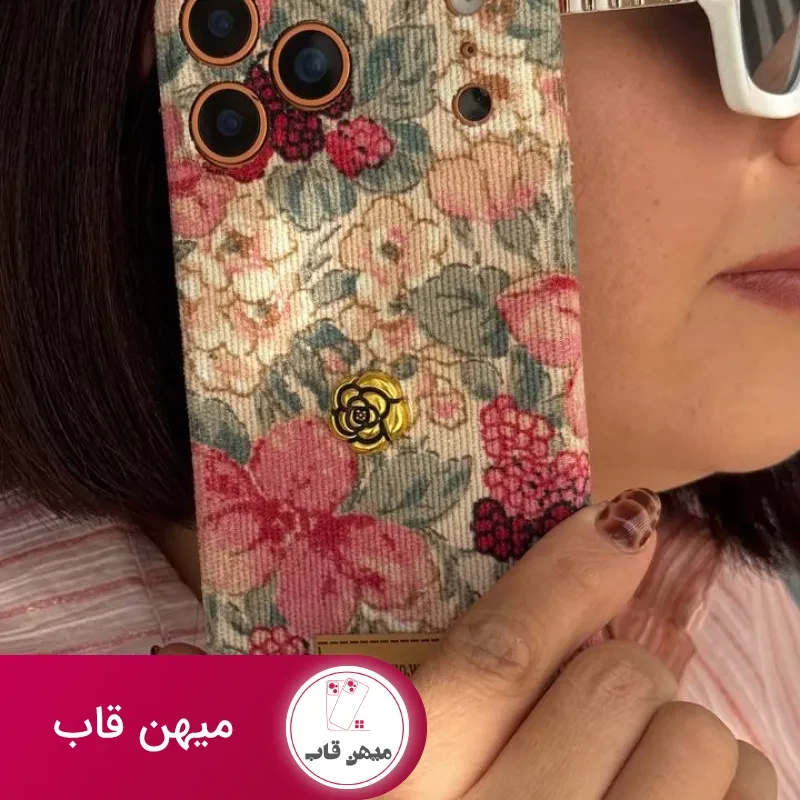 قاب موبایل آیفون گوچی فلاور کبریتی پارچه ای