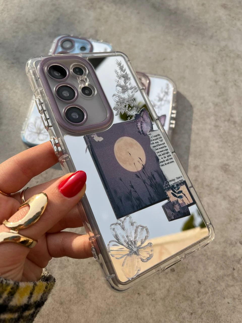 قاب گوشی آیینه ای غروب آسمان