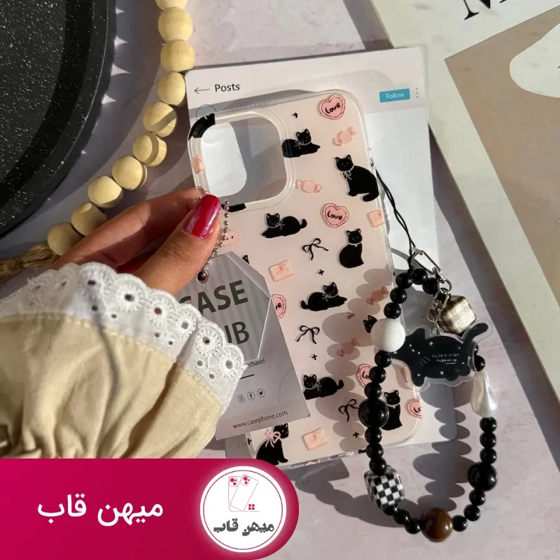 قاب گوشی پاپیون کت با آویز