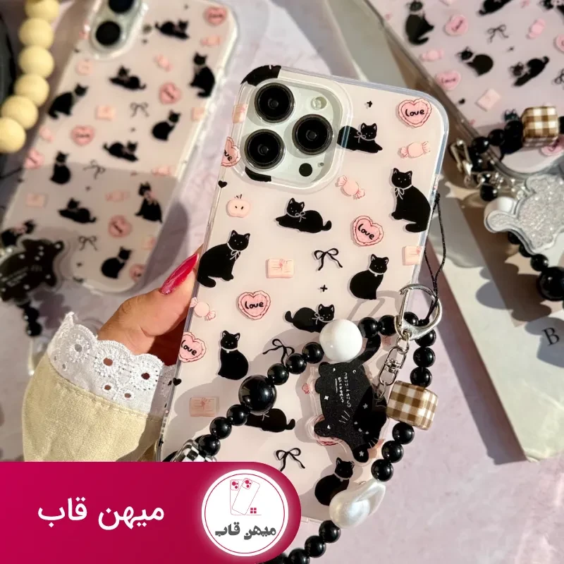 قاب گوشی پاپیون کت با آویز