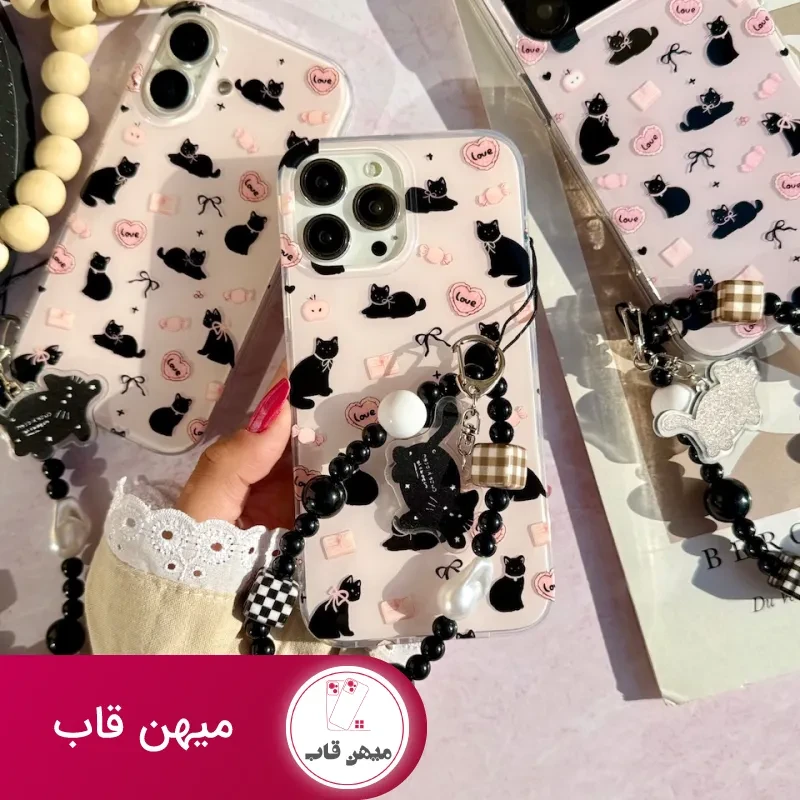 قاب گوشی پاپیون کت با آویز