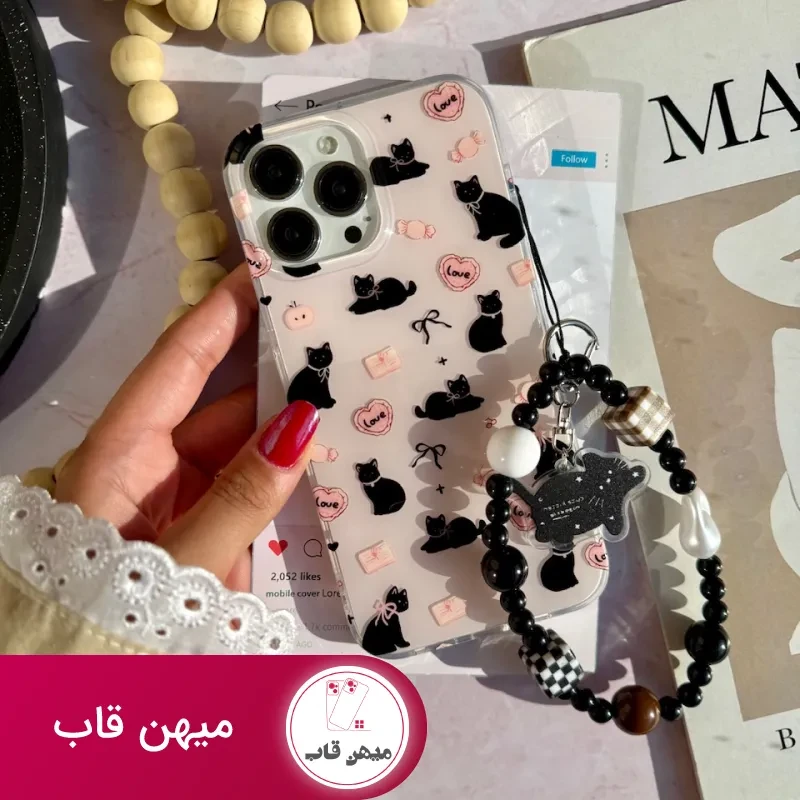 قاب گوشی پاپیون کت با آویز