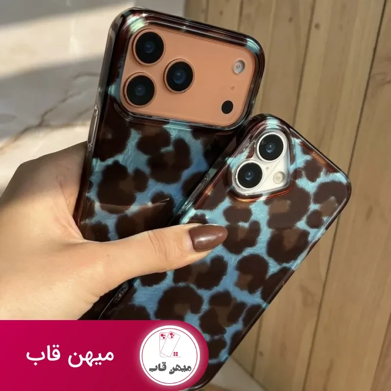قاب گوشی آیفون دخترانه leopard blue