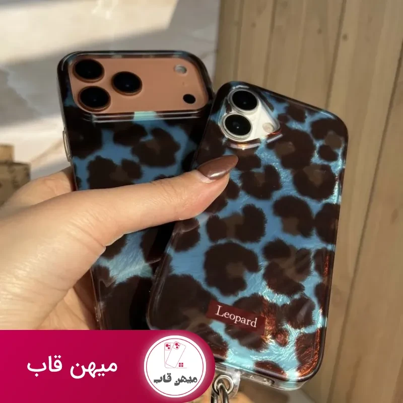 قاب گوشی آیفون دخترانه leopard blue
