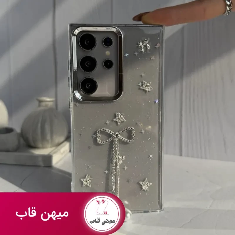 قاب گوشی ساموسنگ شفاف پاپیون منگوله ای