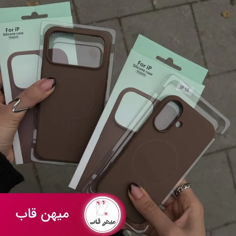 قاب گوشی سیلیکونی مگ سیف قهوه ای