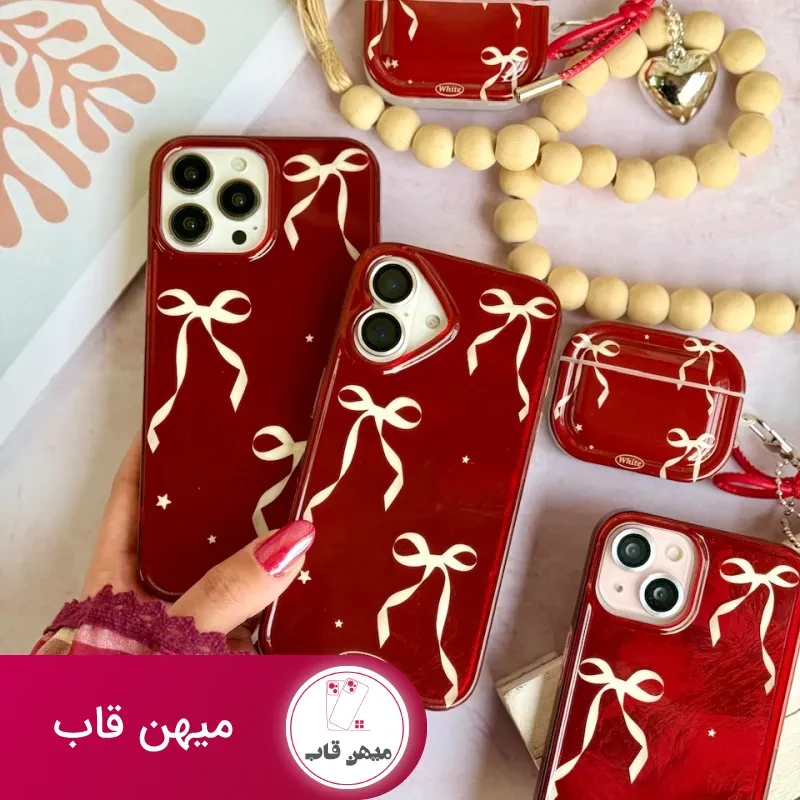 قاب گوشی چری پاپیون و ستاره آیفون