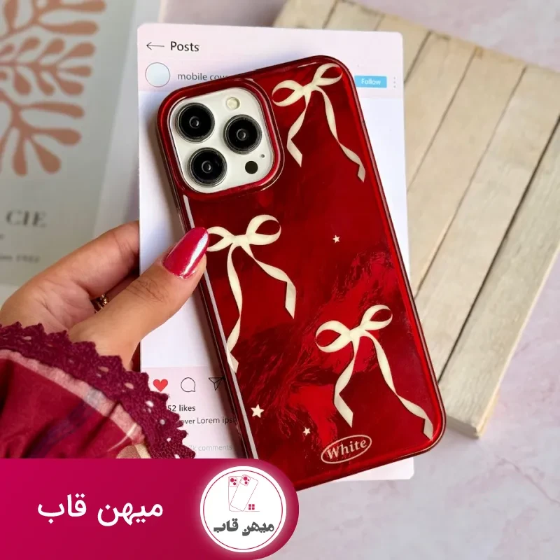 قاب گوشی چری پاپیون و ستاره آیفون