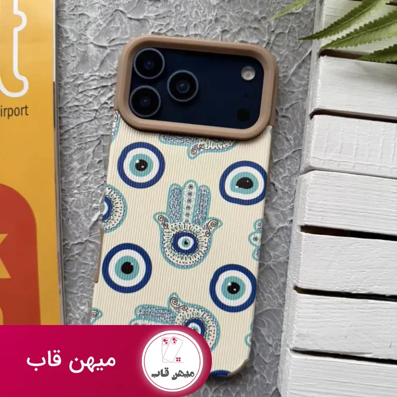 قاب آیفون چشم نظر مخملی