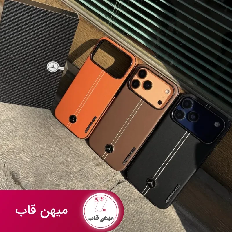 قاب گوشی bmw چرمی نارنجی