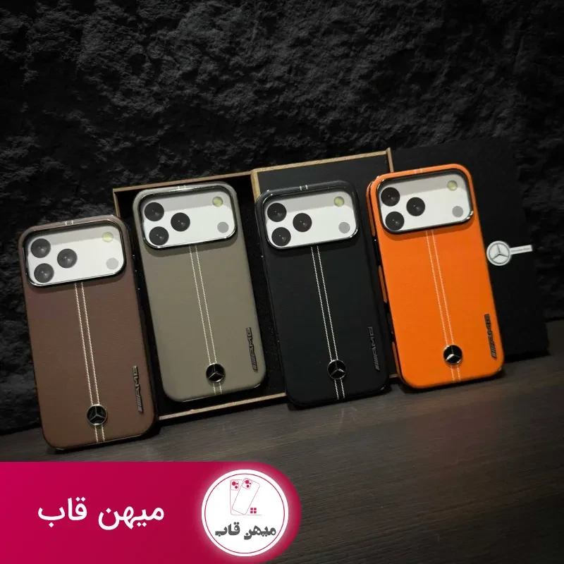 قاب گوشی benz چرمی نارنجی
