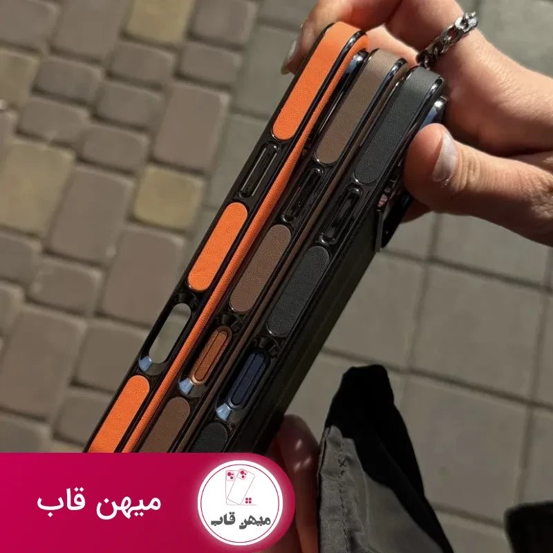 قاب گوشی bmw چرمی قهوه ای