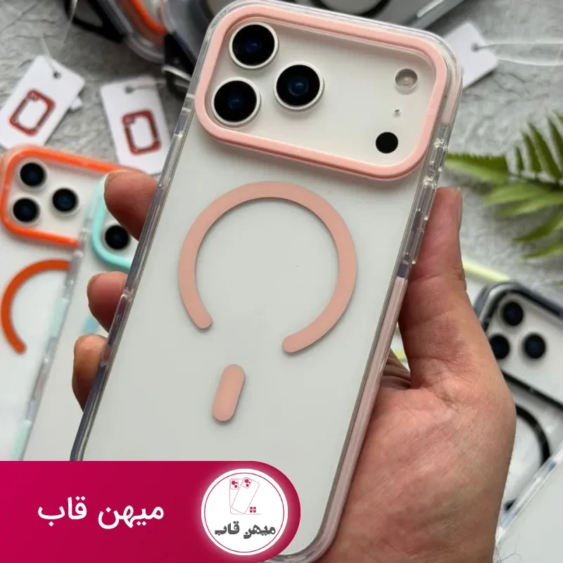 قاب آیفون کریستال سری مگسیف ghabnaab Crystal Series with magsafe