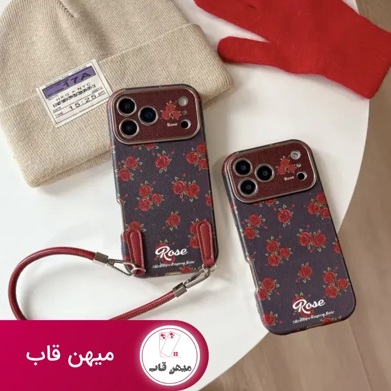 قاب گوشی midnight rose دخترانه بند دار