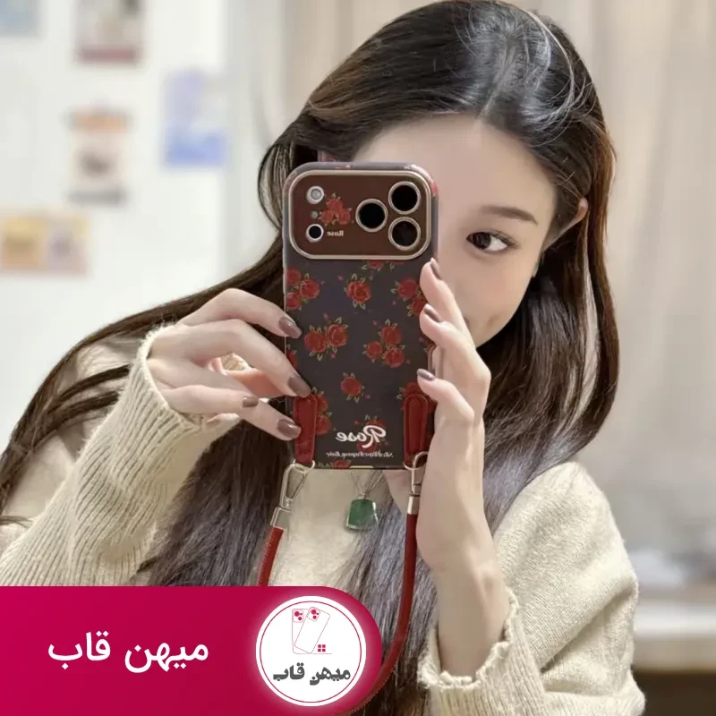 قاب گوشی midnight rose دخترانه بند دار
