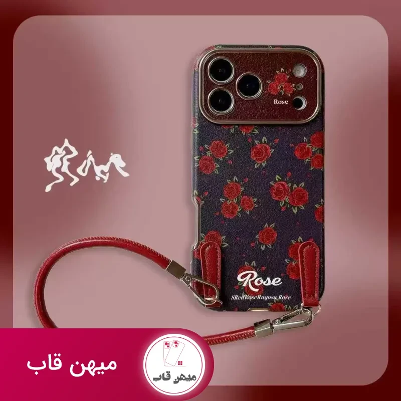 قاب گوشی midnight rose دخترانه بند دار