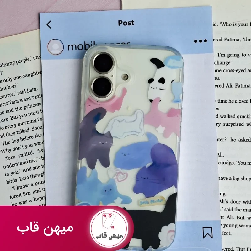 قاب گوشی گربه رنگی مات