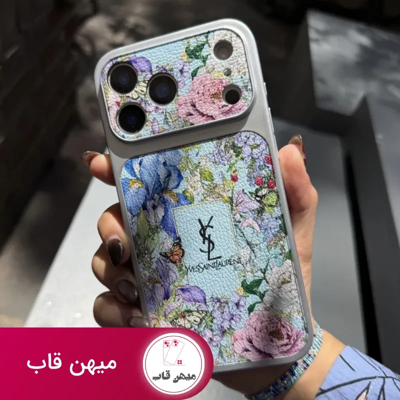 قاب گوشی YSL spring flowers (ابی)