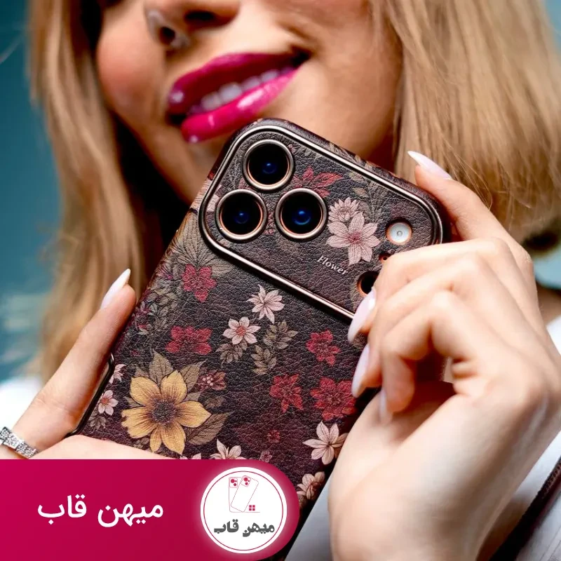 قاب موبایل آیفون فلاور آیلیش جاکارتی قهوه ای