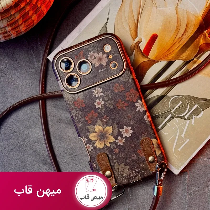 قاب موبایل آیفون فلاور آیلیش جاکارتی قهوه ای