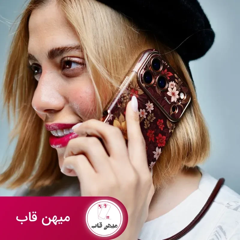 قاب موبایل آیفون فلاور آیلیش جاکارتی قهوه ای