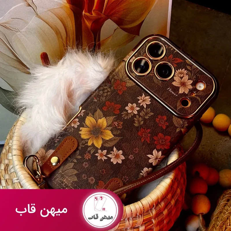 قاب موبایل آیفون فلاور آیلیش جاکارتی قهوه ای