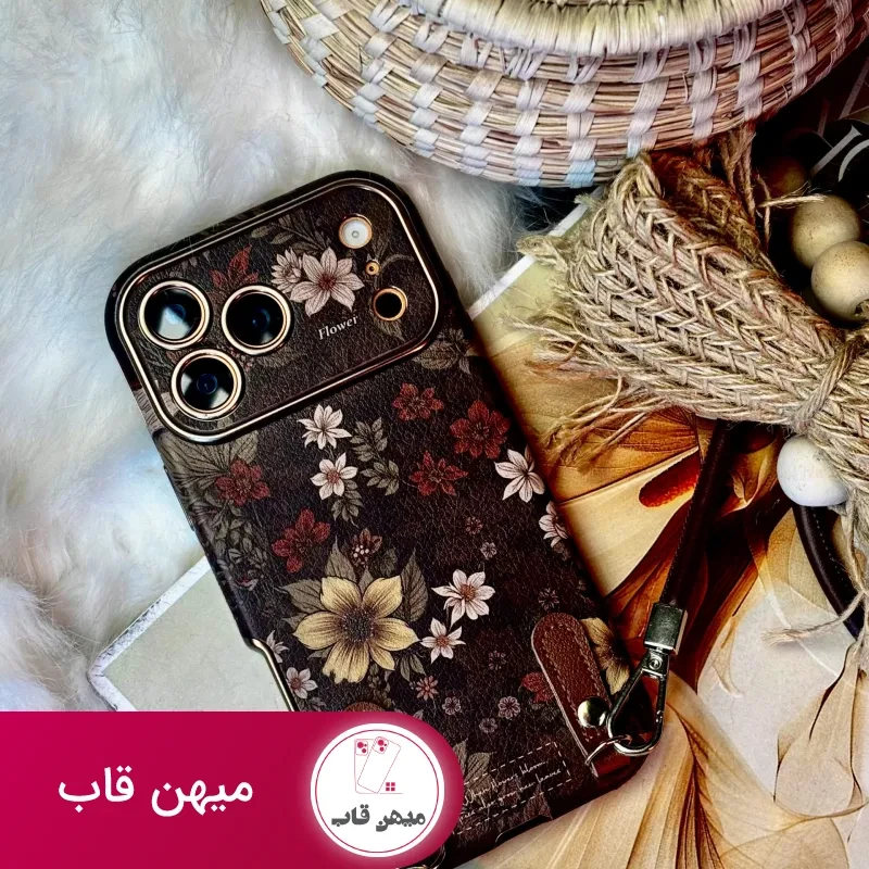 قاب موبایل آیفون فلاور آیلیش جاکارتی قهوه ای