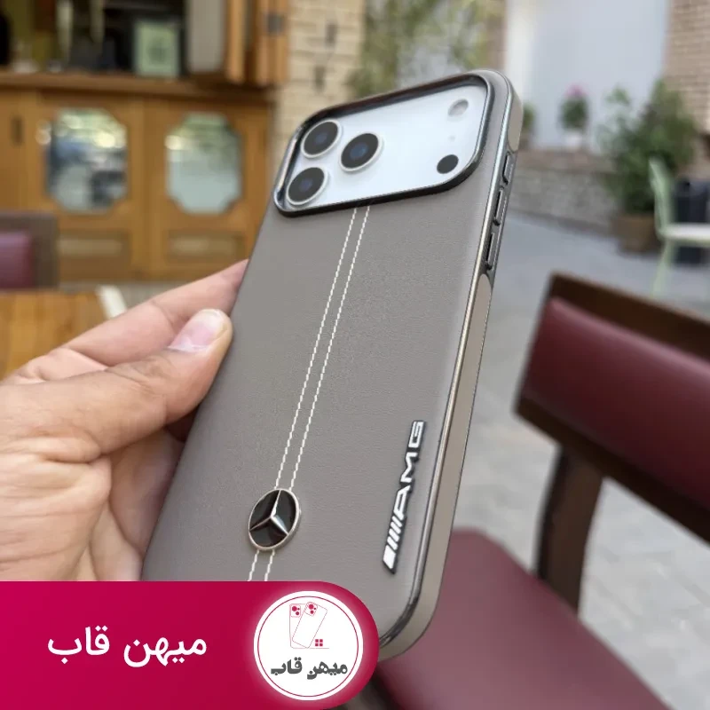 قاب گوشی leather AMG benz (طوسی)