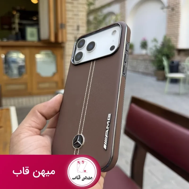 قاب گوشی leather AMG benz (قهوه ای )