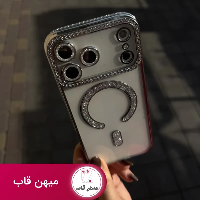 قاب گوشی diamond magsafe (سیلور )