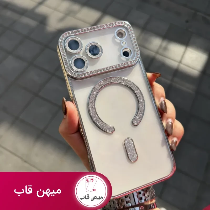 قاب گوشی diamond magsafe (سیلور )