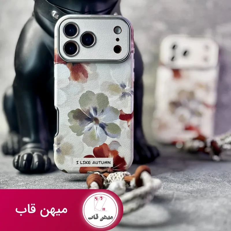 قاب گوشی موبایل آیفون فلورال پاییزی + بندست