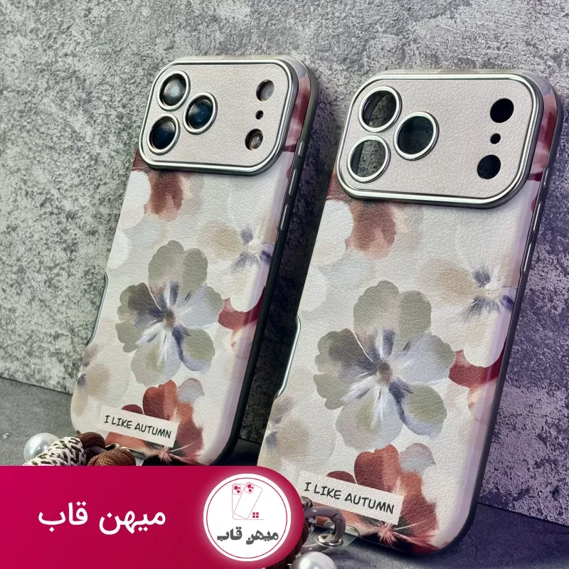 قاب گوشی موبایل آیفون فلورال پاییزی + بندست