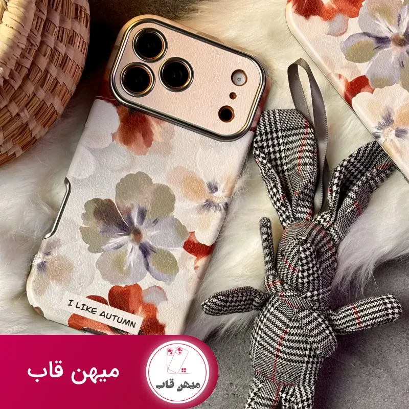 قاب گوشی موبایل آیفون فلورال پاییزی + بندست