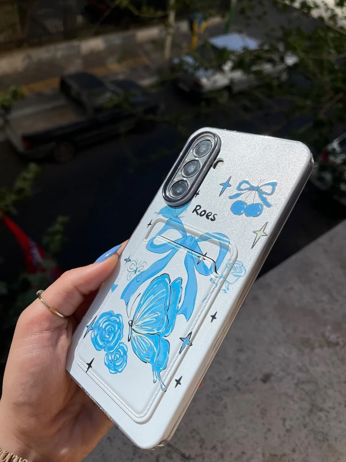 قاب ژله ای جاکارتی دار پاپیون آبی سری سامسونگ