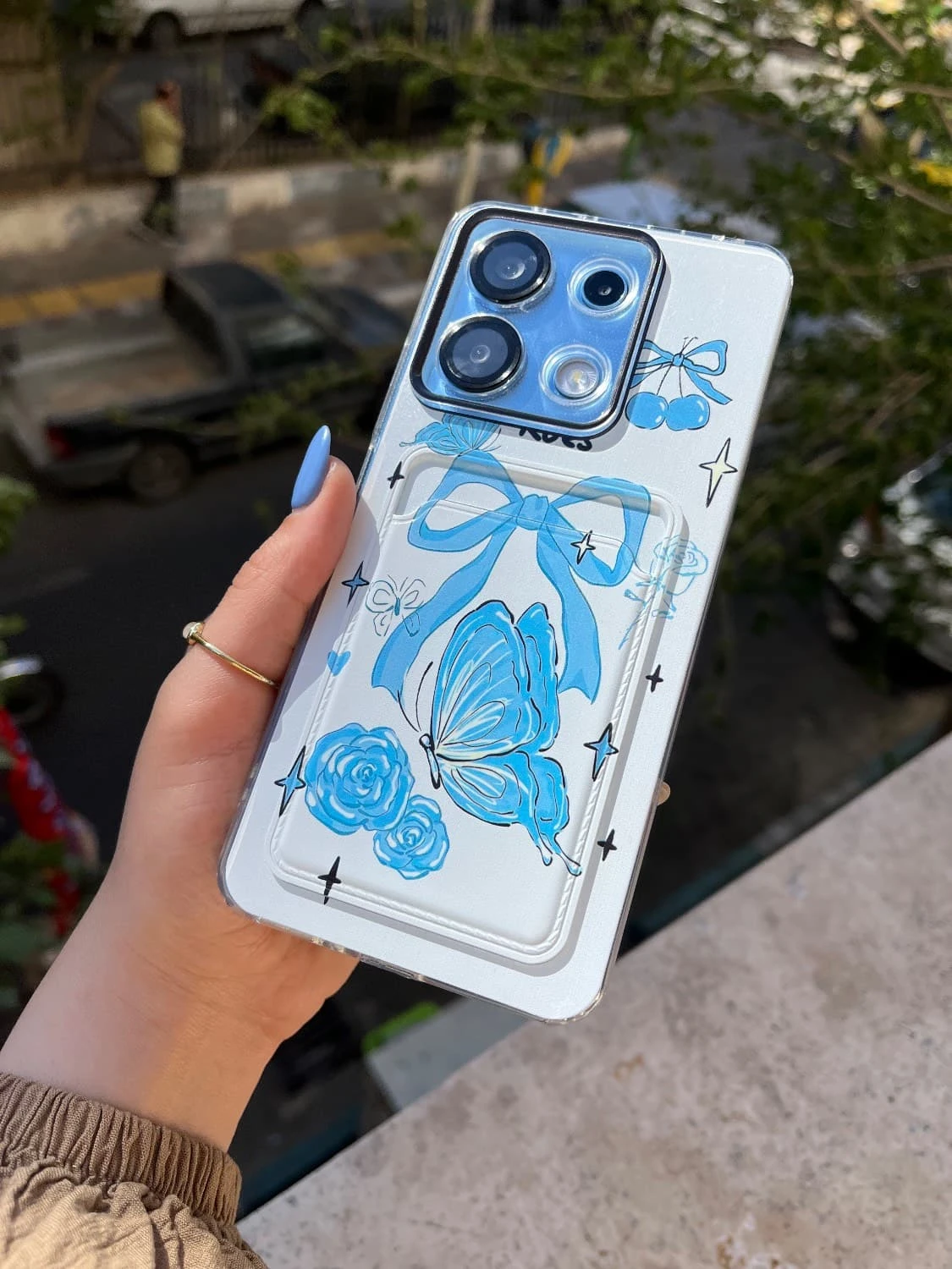 قاب ژله ای جاکارتی دار پاپیون آبی سری سامسونگ