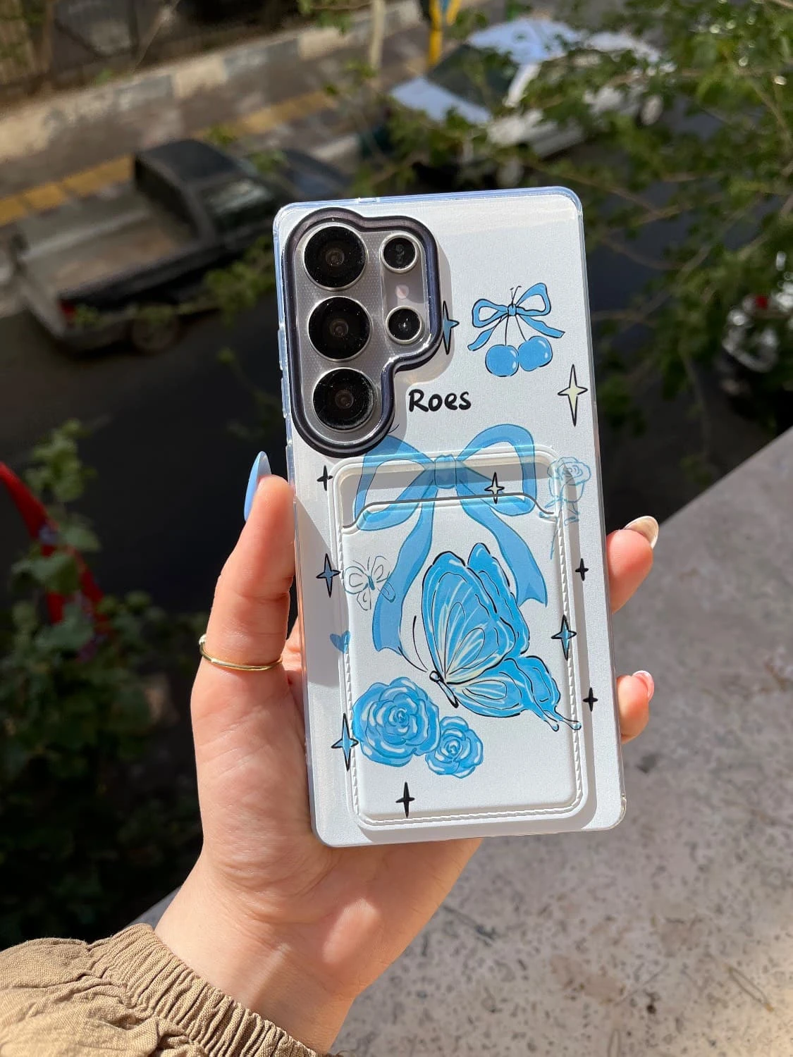 قاب ژله ای جاکارتی دار پاپیون آبی سری سامسونگ