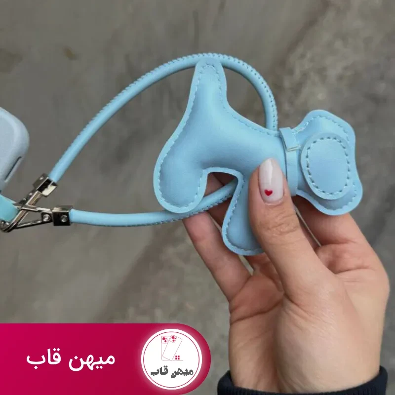 قاب گوشی سگ سوسیسی با بند چرم و آویز